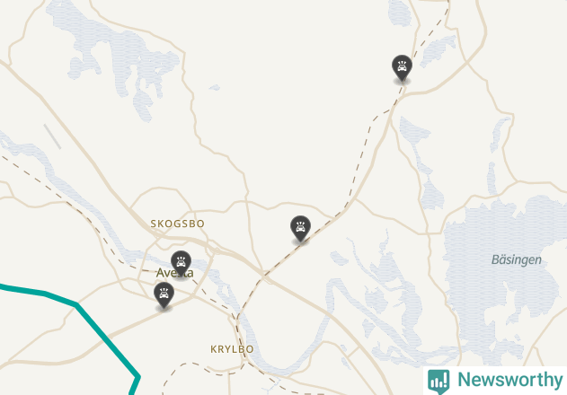 Karta över viltolyckor i Avesta kommun