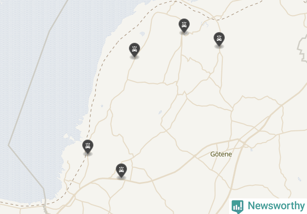 Karta över viltolyckor i Götene kommun