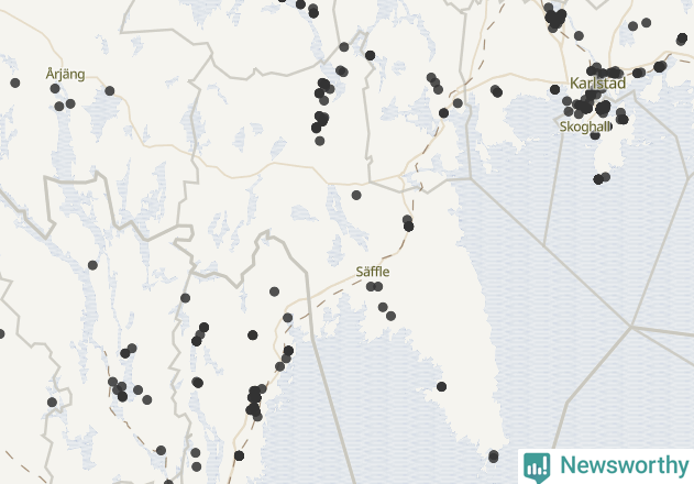 Karta över Säffle kommun
