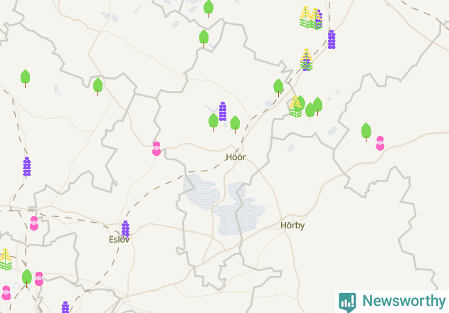 Karta över Höörs kommun