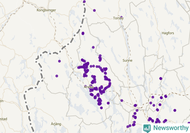Karta över Arvika kommun