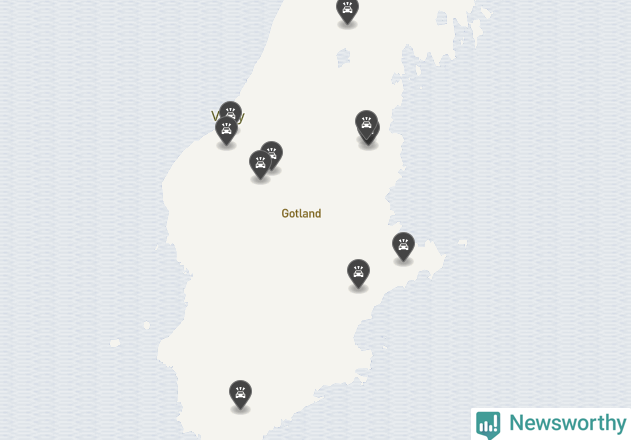 Karta över viltolyckor i Gotlands kommun