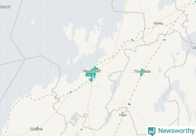 Karta över Mariestads kommun