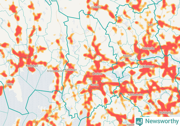 Karta över Örebro län