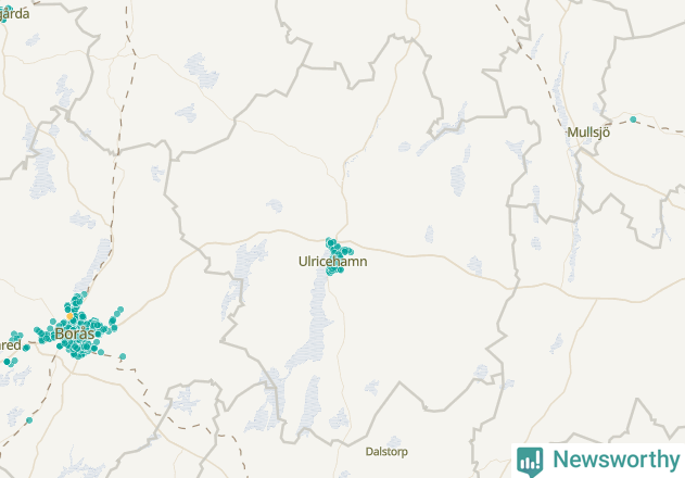 Karta över Ulricehamns kommun