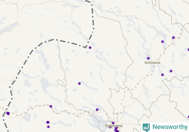 Karta över Krokoms kommun