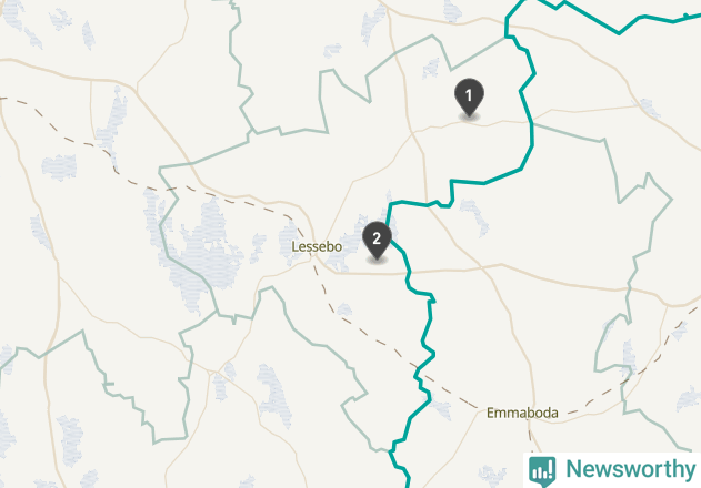 Karta över väderstationer i artikeln