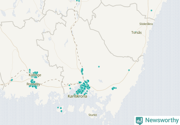 Karta över Karlskrona kommun