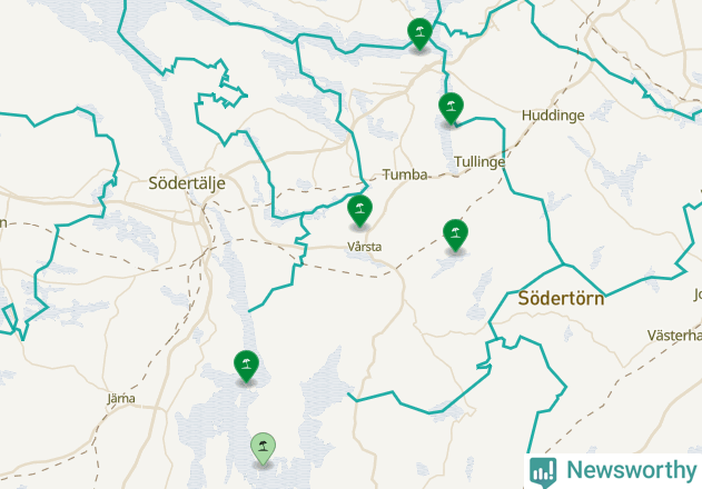 Karta över Botkyrka kommun