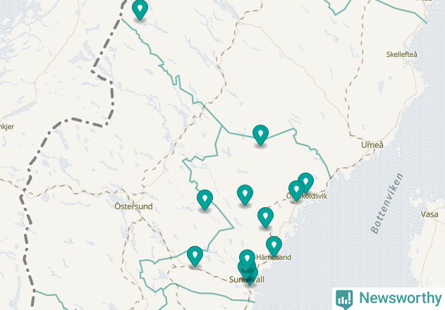 Karta över Kramfors kommun