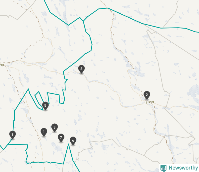 Karta över Ljusdals kommun