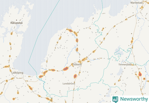 Karta över Götene kommun