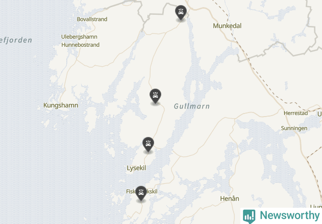 Karta över viltolyckor i Lysekils kommun