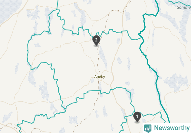 Karta över väderstationer i artikeln