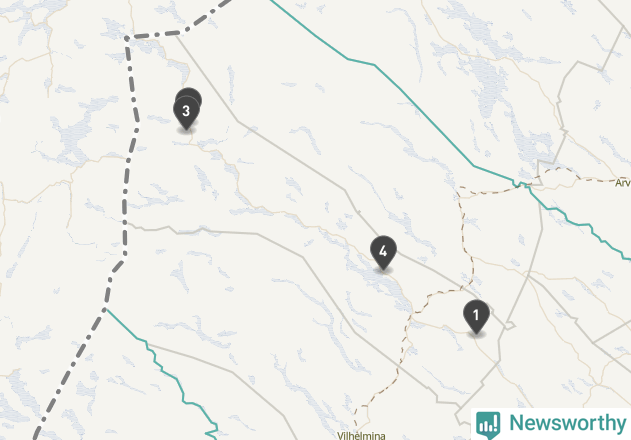 Karta över väderstationer i artikeln