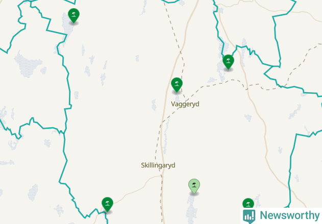 Karta över Vaggeryds kommun