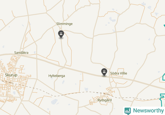 Karta över viltolyckor i Skurups kommun