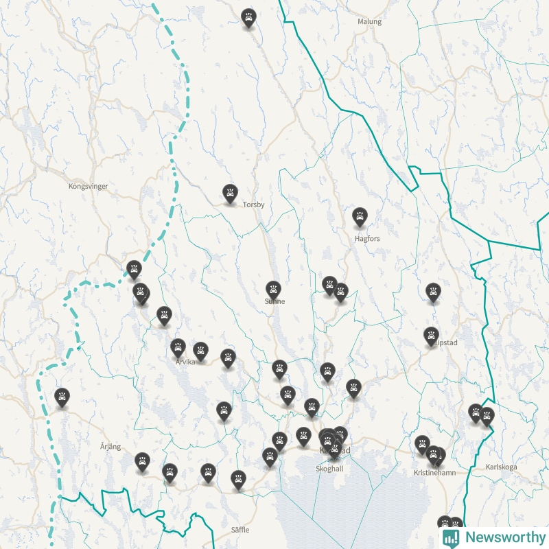Karta över Värmlands län