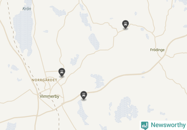 Karta över viltolyckor i Vimmerby kommun