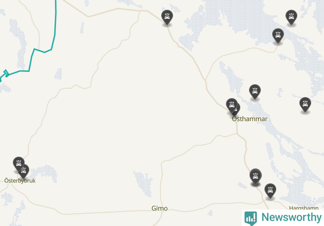 Karta över viltolyckor i Östhammars kommun
