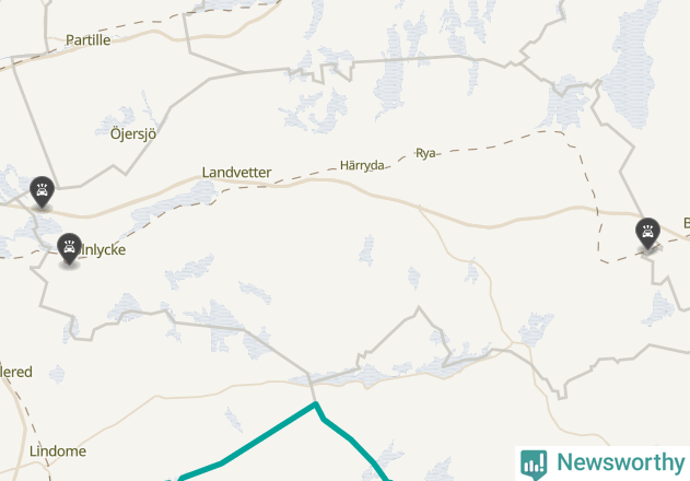 Karta över viltolyckor i Härryda kommun