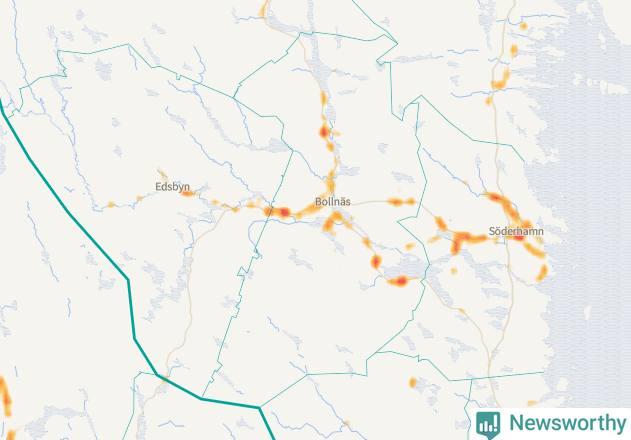 Karta över Bollnäs kommun