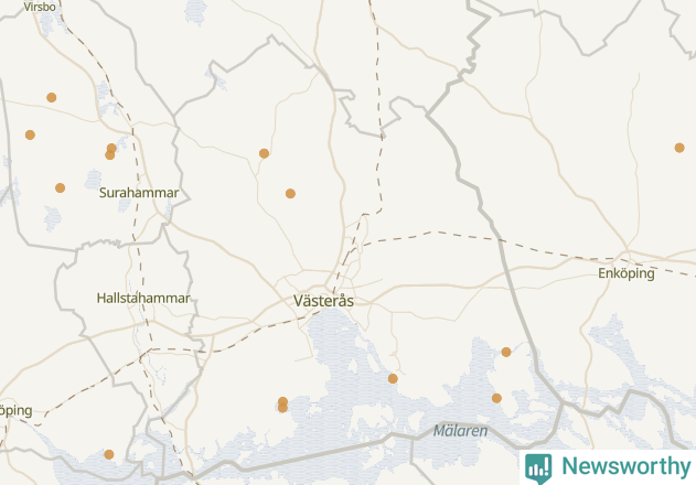 Karta över Västerås kommun