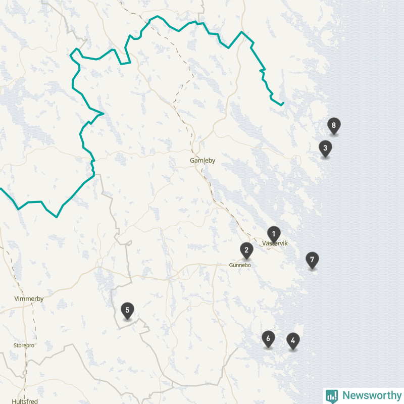 Karta över Västerviks kommun