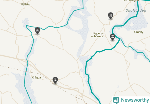 Karta över viltolyckor i Håbo kommun