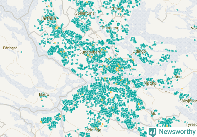 Karta över Stockholms kommun
