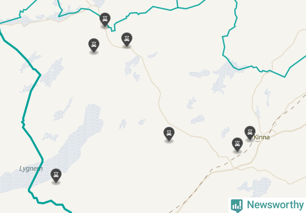 Karta över viltolyckor i Marks kommun