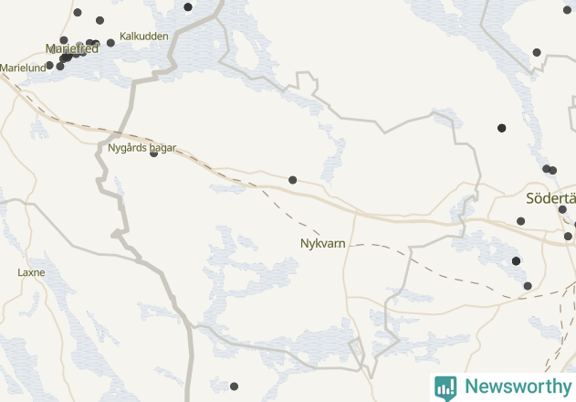 Karta över Nykvarns kommun