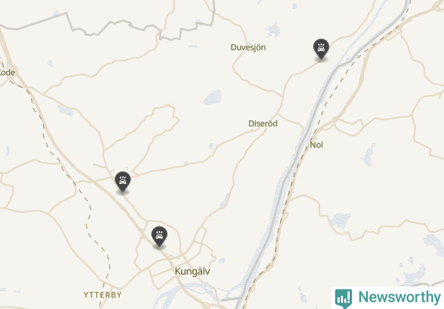 Karta över viltolyckor i Kungälvs kommun