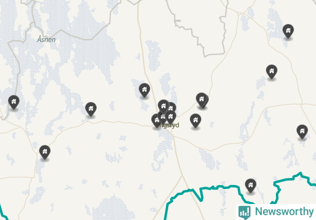 Karta över Tingsryds kommun