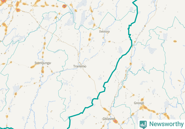 Karta över Tranemo kommun