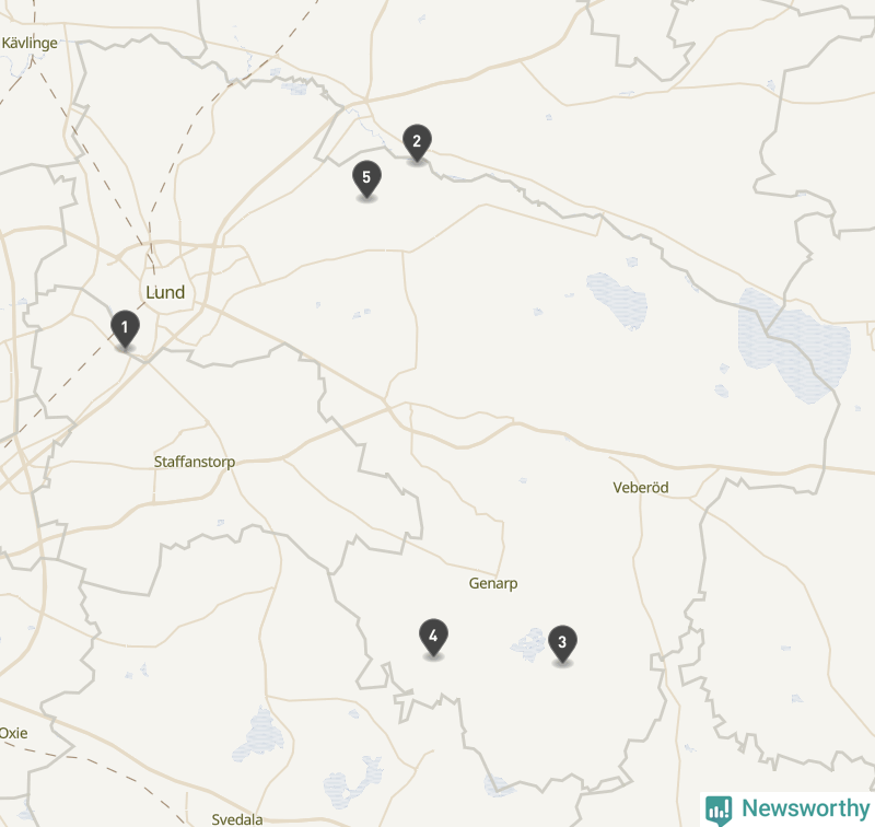 Karta över Lunds kommun