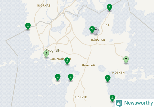 Karta över Hammarö kommun