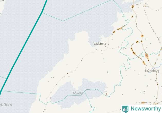 Karta över Vadstena kommun