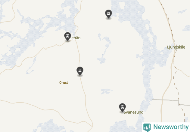 Karta över viltolyckor i Orusts kommun
