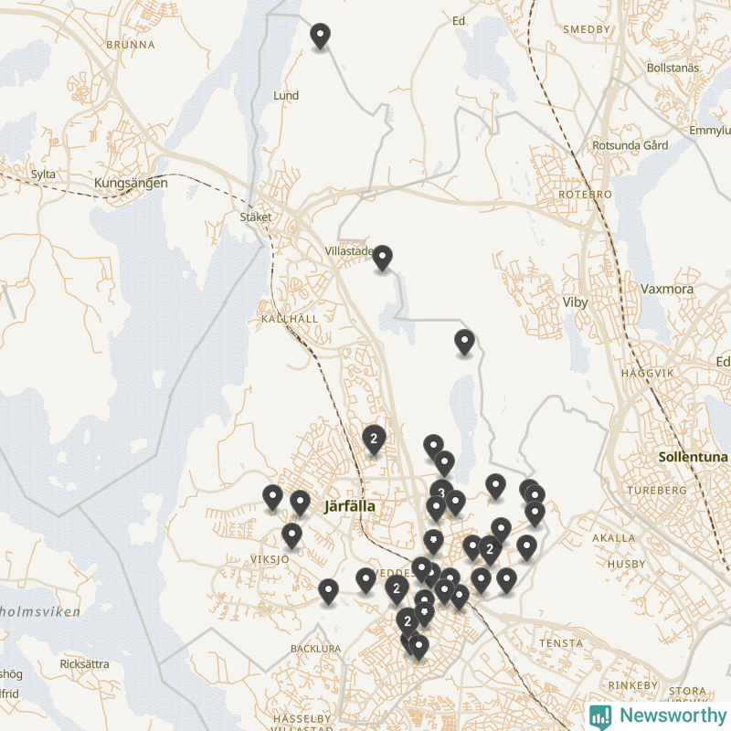 Karta över Järfälla kommun