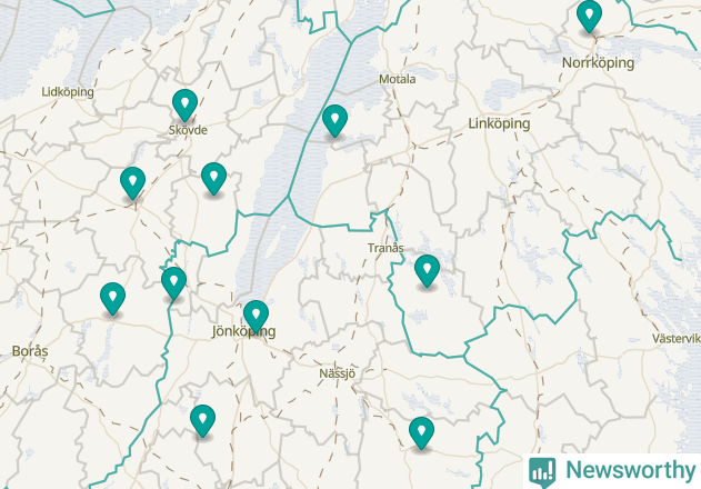 Karta över Ödeshögs kommun