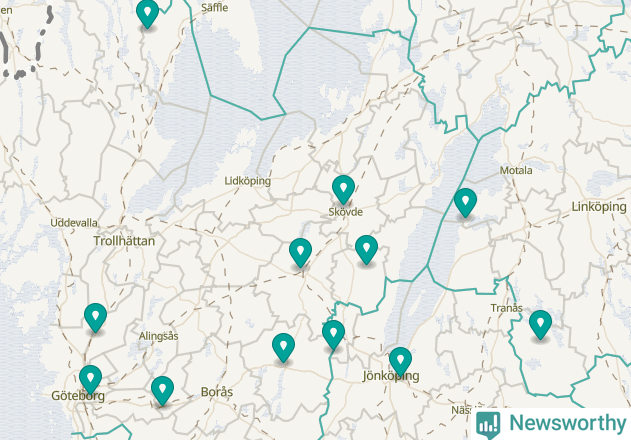 Karta över Tibro kommun