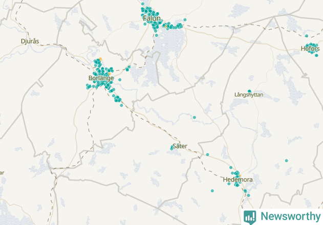 Karta över Säters kommun