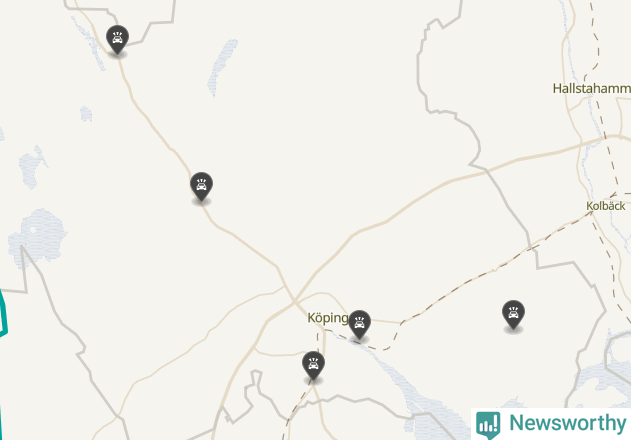 Karta över viltolyckor i Köpings kommun
