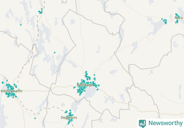 Karta över Karlskoga kommun