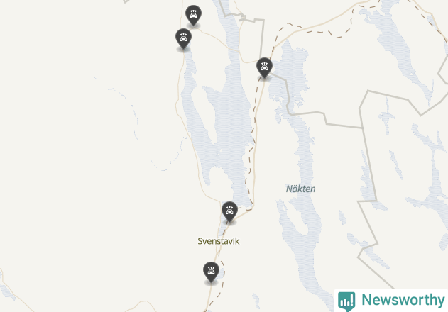 Karta över viltolyckor i Bergs kommun