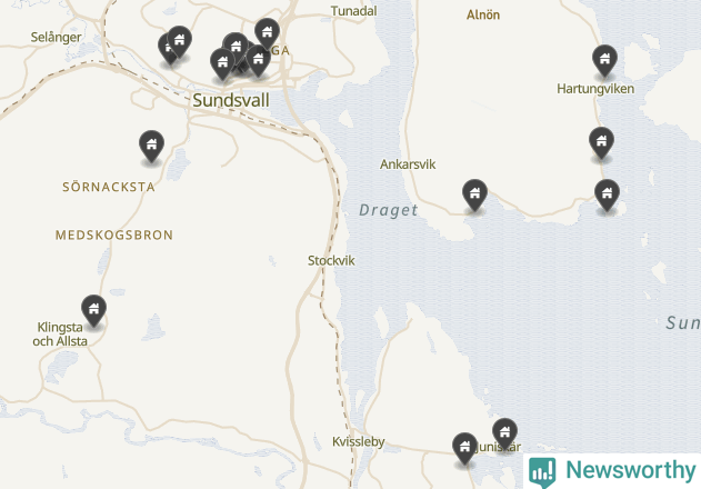 Karta över Sundsvalls kommun
