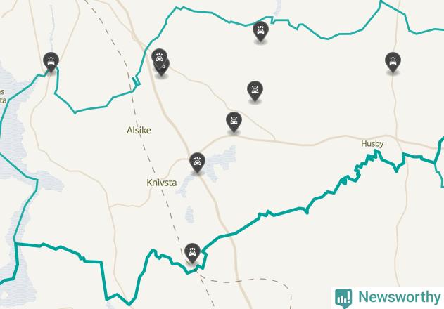 Karta över viltolyckor i Knivsta kommun