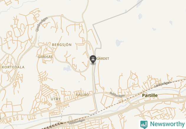 Karta över viltolyckor i Partille kommun