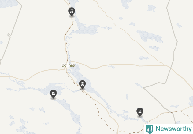 Karta över viltolyckor i Bollnäs kommun